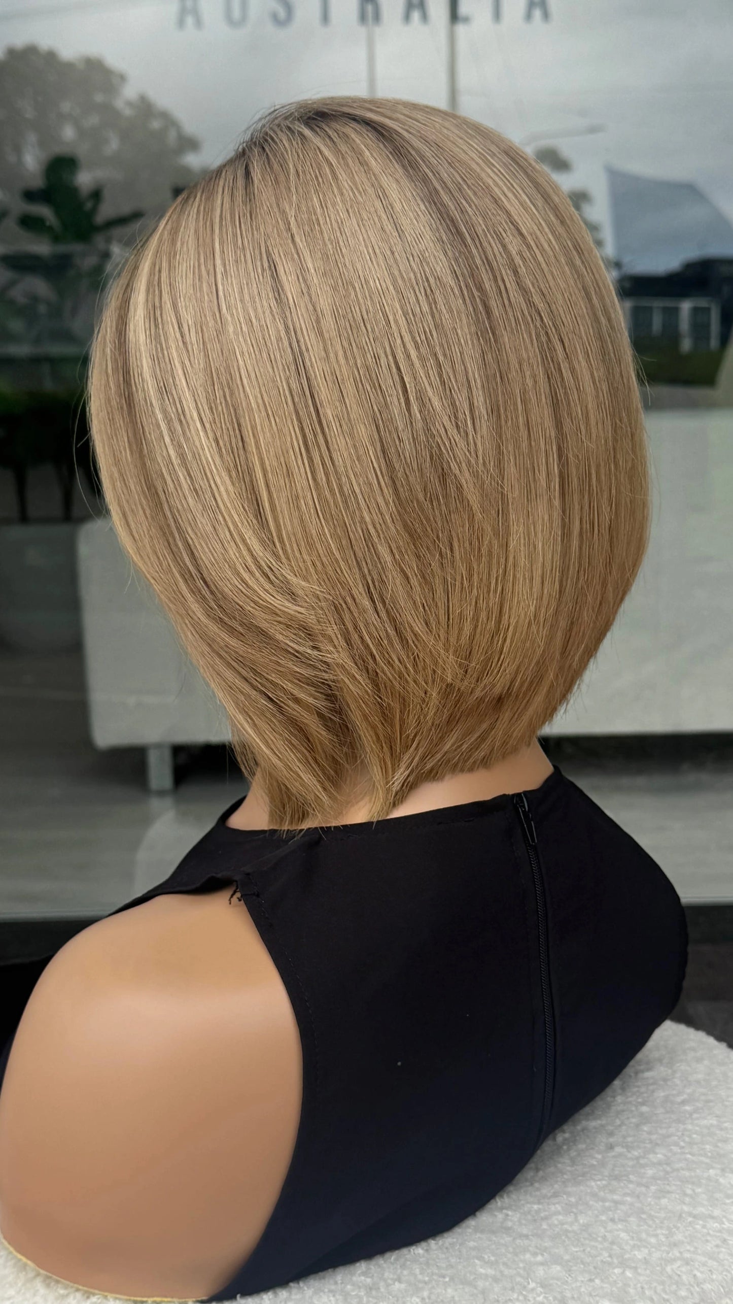 SALE/ CLEARANCE - 10 INCH HIGHLIGHTED BLONDE HUMAN HAIR LACE FRONT WIG