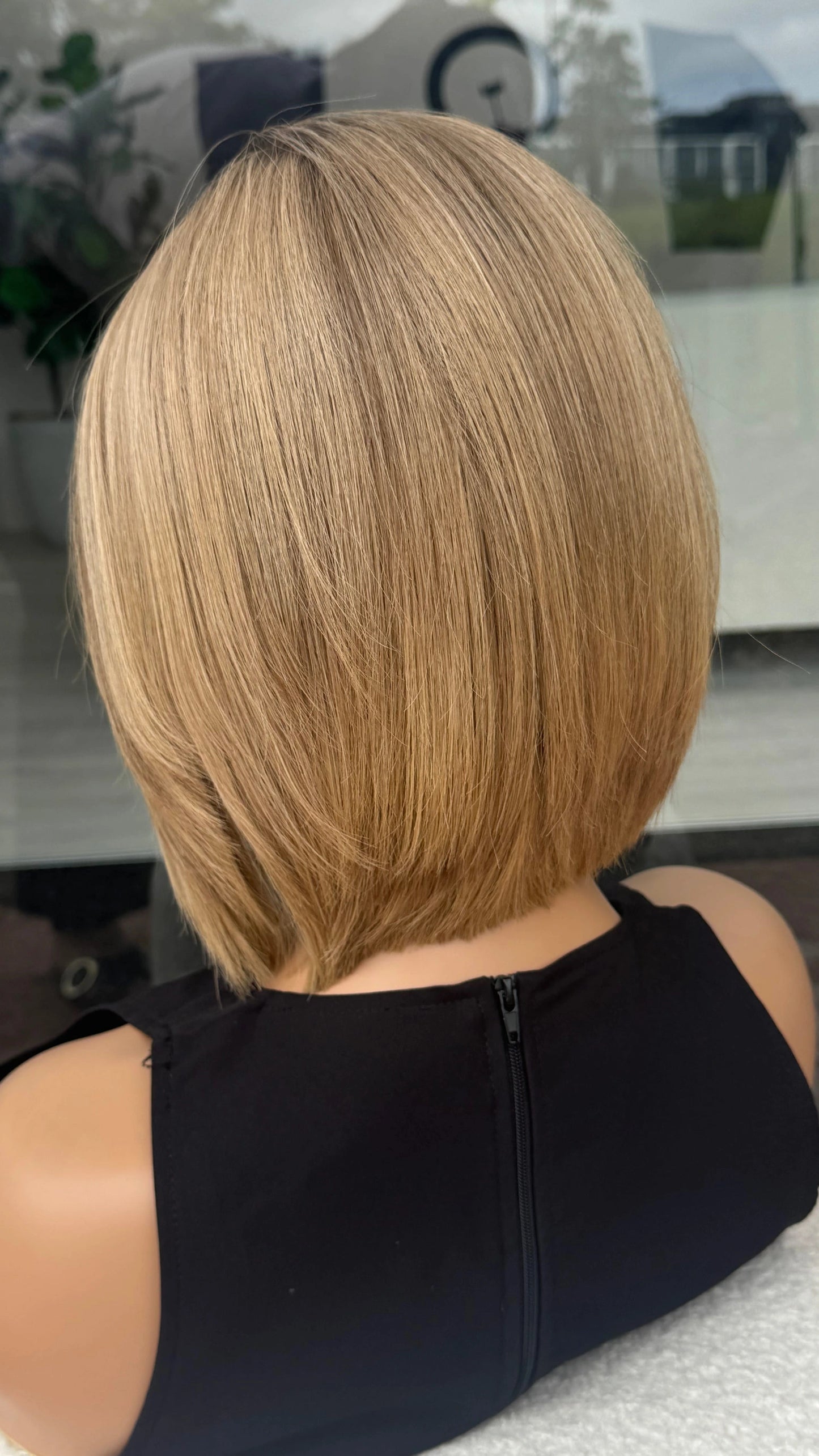 SALE/ CLEARANCE - 10 INCH HIGHLIGHTED BLONDE HUMAN HAIR LACE FRONT WIG