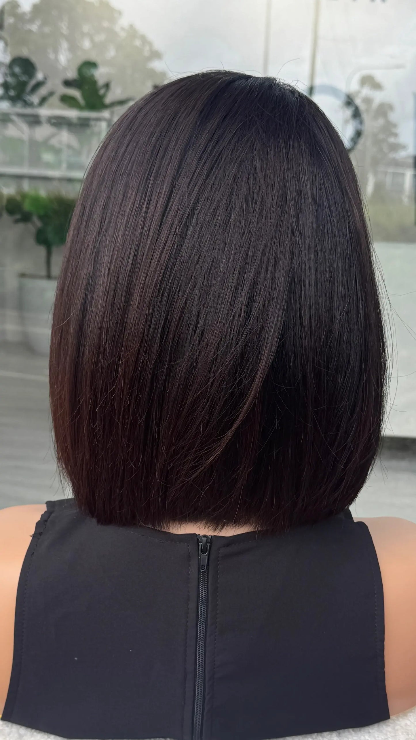 SALE/ CLEARANCE - 12" "KOKO" Black Human Hair Lace Front Wig (Medium)