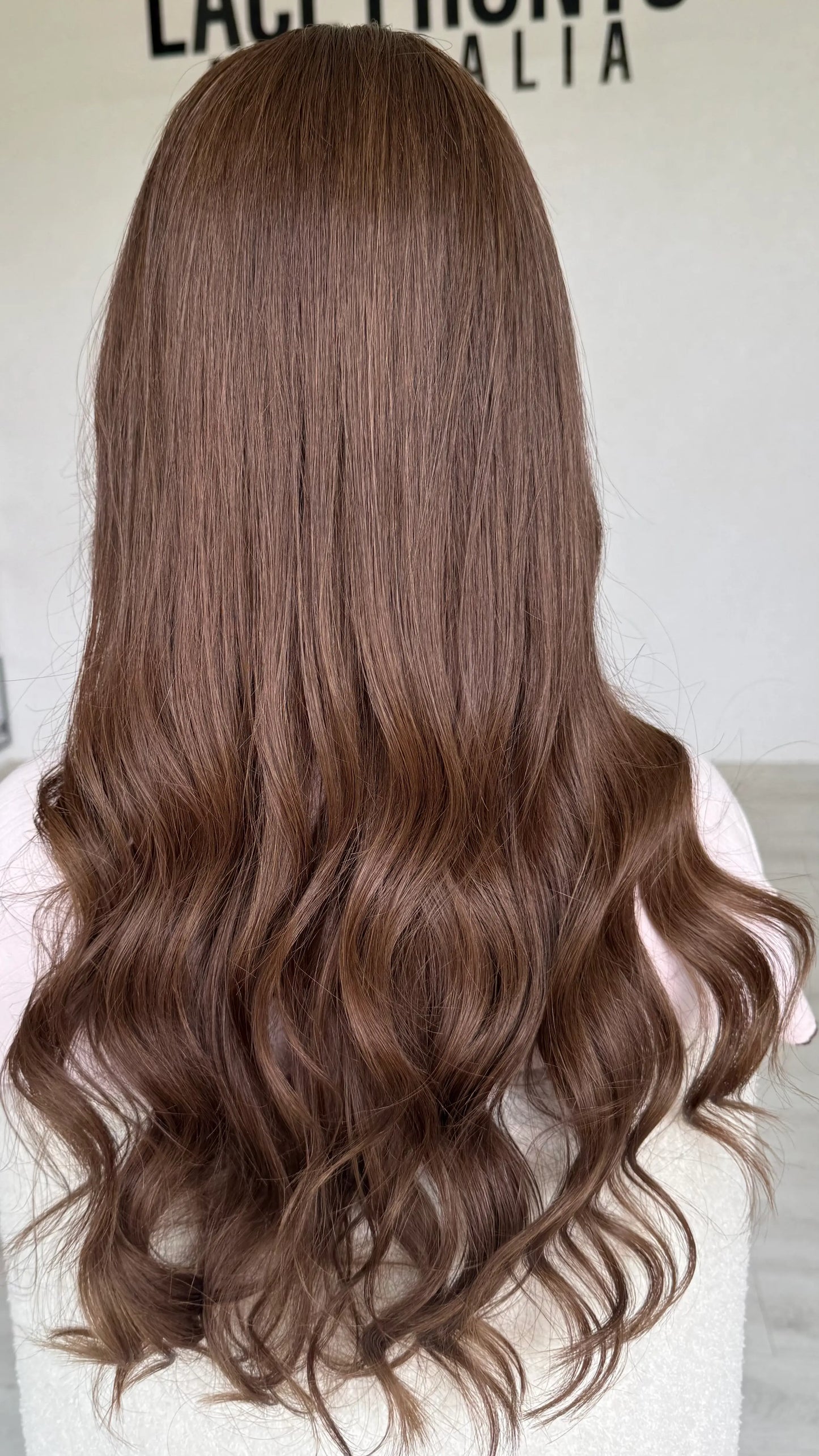 24 INCH -  WARM BRUNETTE - SMALL- HUMAN HAIR LACE FRONT WIG