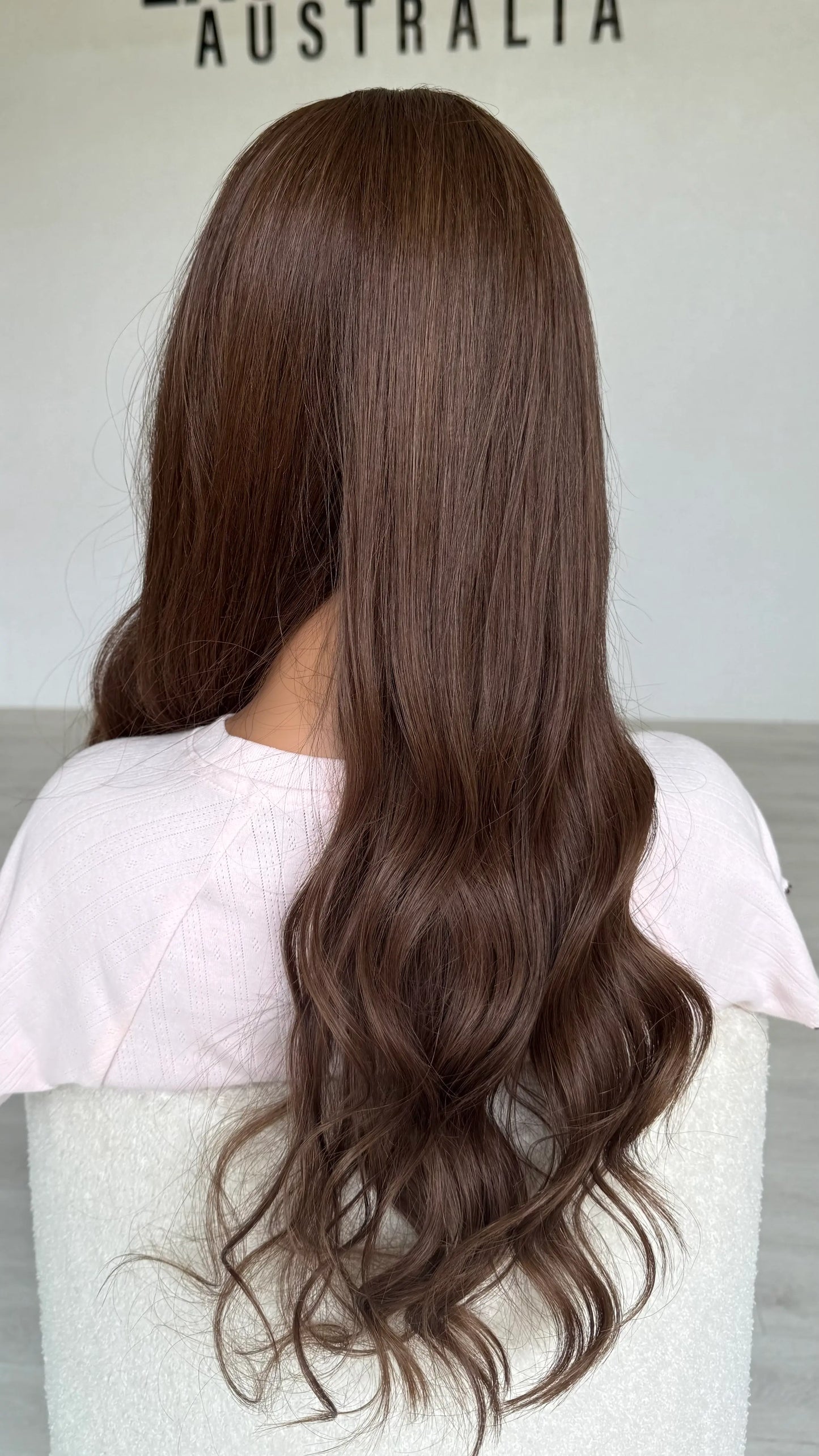 24 INCH -  WARM BRUNETTE - SMALL- HUMAN HAIR LACE FRONT WIG