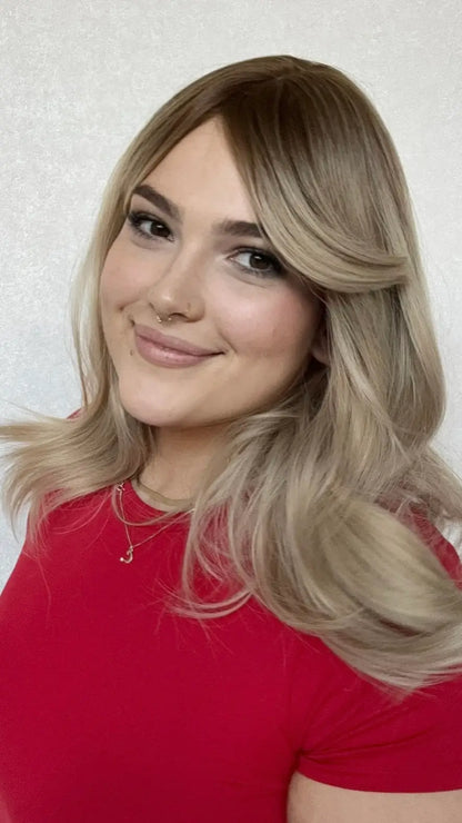 Ash Blonde Balayage Synthetic Wig - Ivy