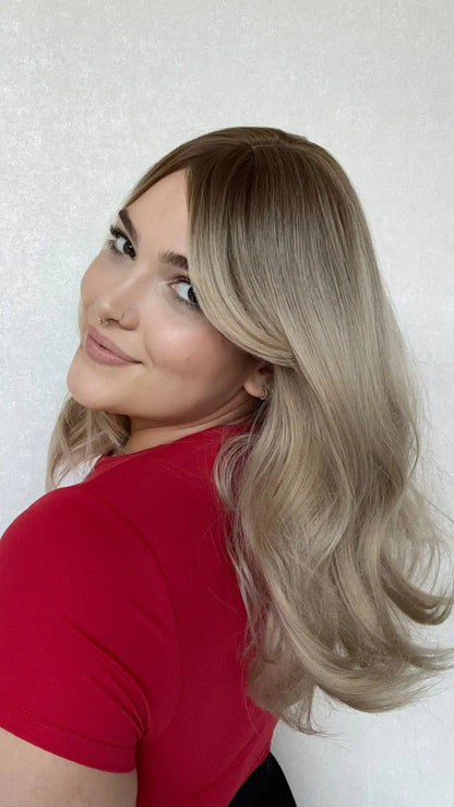 Ash Blonde Balayage Synthetic Wig - Ivy