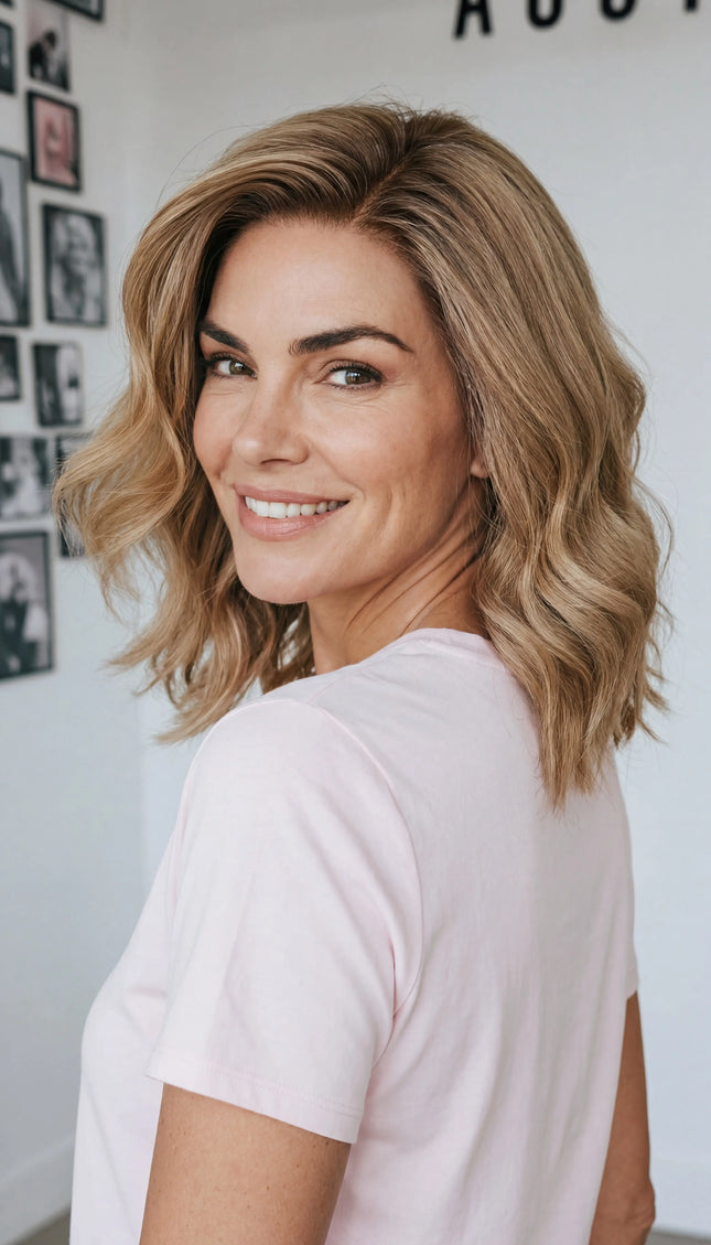 14 inch - Judy Glueless Wavy Human Hair Bob Lace Wig