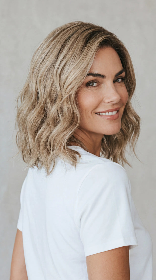 14 inch - Light-weight Nautral Wavy Long Bob