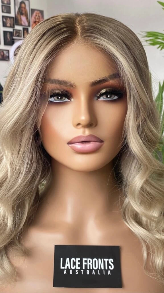 TAKEN DOWN - OLD PIC LOOKS TOO WHITE XClean Ash Blonde Ombre With Shadow Root–20" Human Hair Lace Front Wig- Colour: Chloe (Copy)
