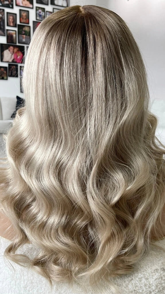 TAKEN DOWN - OLD PIC LOOKS TOO WHITE XClean Ash Blonde Ombre With Shadow Root–20" Human Hair Lace Front Wig- Colour: Chloe (Copy)