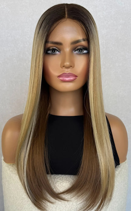 Lace Front Caramel Blonde and Brunette Synthetic – Malibu