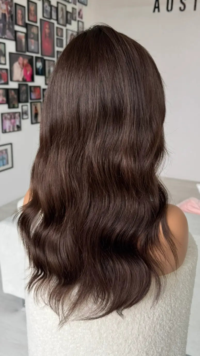 Deep Brunette – 22" Human Hair Lace Front Wig- Colour: Jordyn