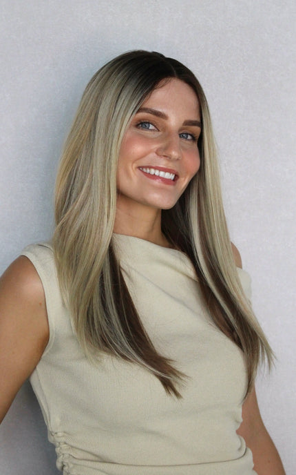 Lace Front Caramel Blonde and Brunette Synthetic – Malibu