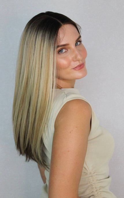 Lace Front Caramel Blonde and Brunette Synthetic – Malibu