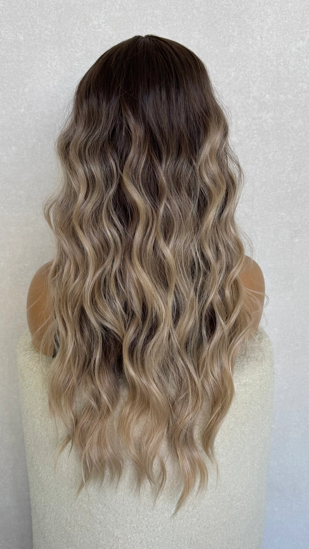 Lace Front Beach Blonde Wavy Synthetic Wig – Paige