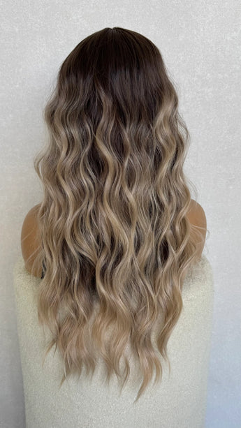 Lacefront Wavy Beach Blonde Synthetic Wig - Paige