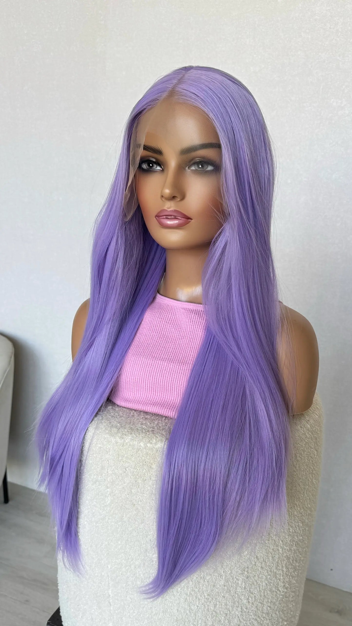 Cosplay Long Purple Lace Front Synthetic Wig – Rumi