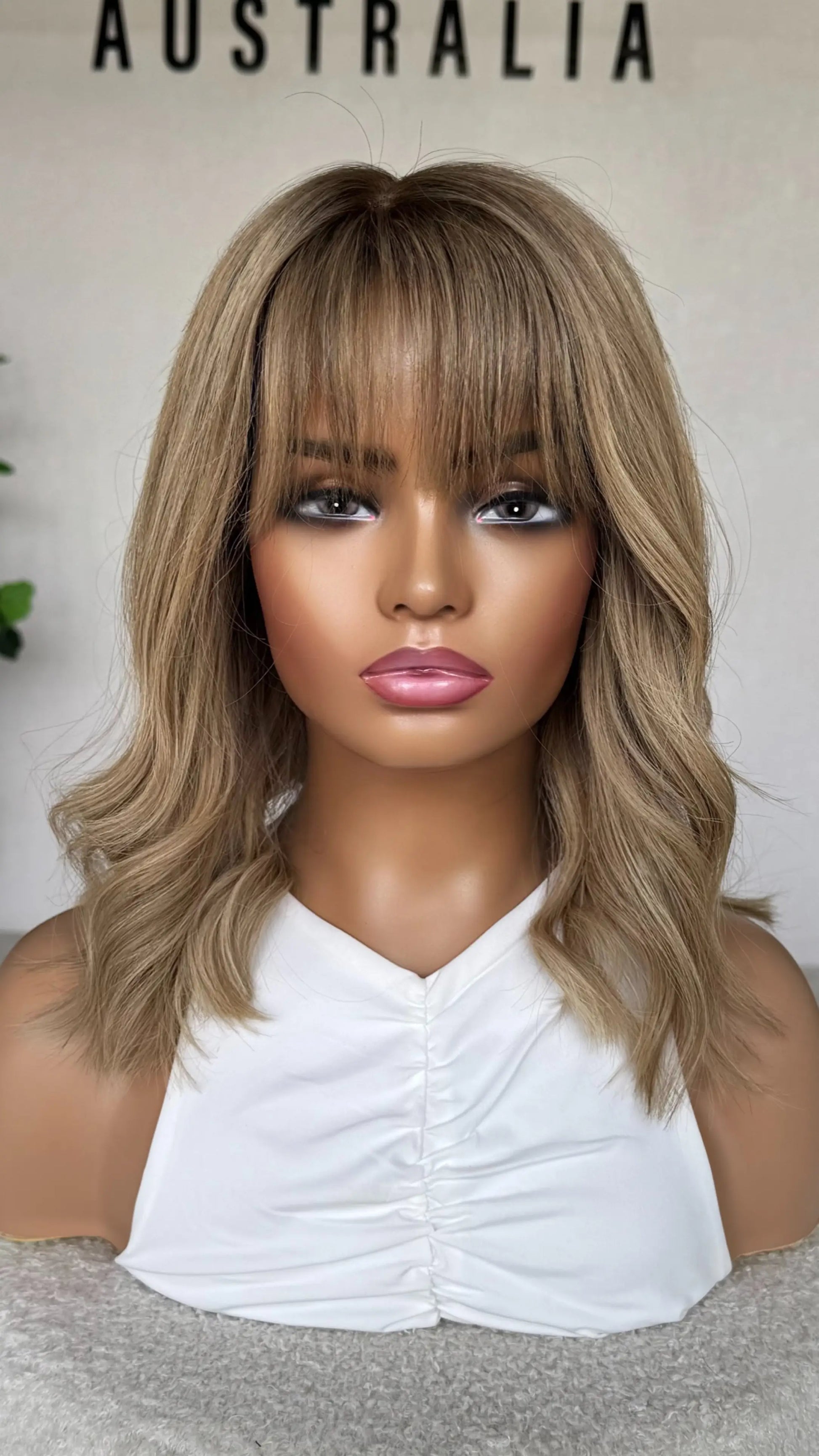 SALE- 14 INCH MULTI- TONED BLONDE HUMAN HAIR LACE FRONT WIG 