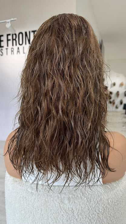 Deep Caramel Brunette Ombre - Natural Loose Wave - 16" Human Hair Lace Front Wig - Colour: Ella