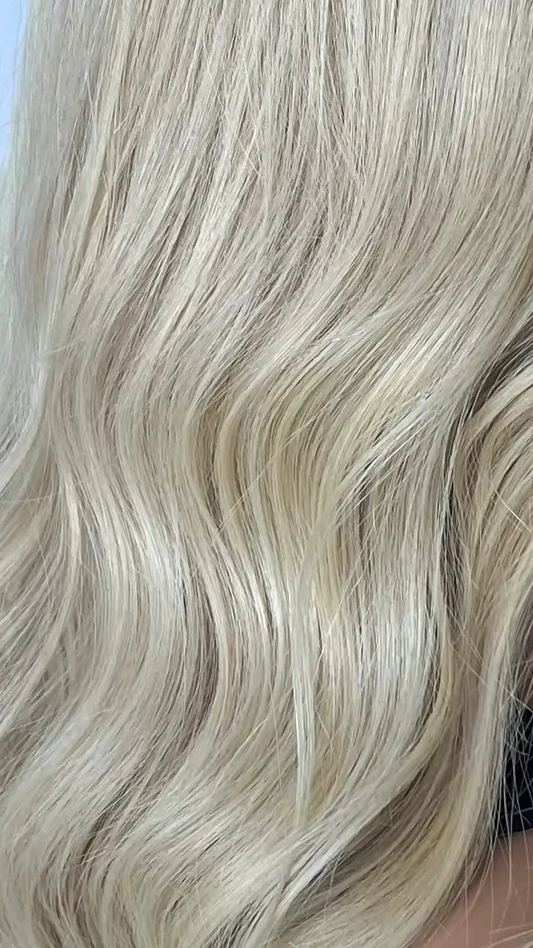 Golden Blonde With Shadow Root – 22" Human Hair Lace Front Wig - Colour: Alexandra