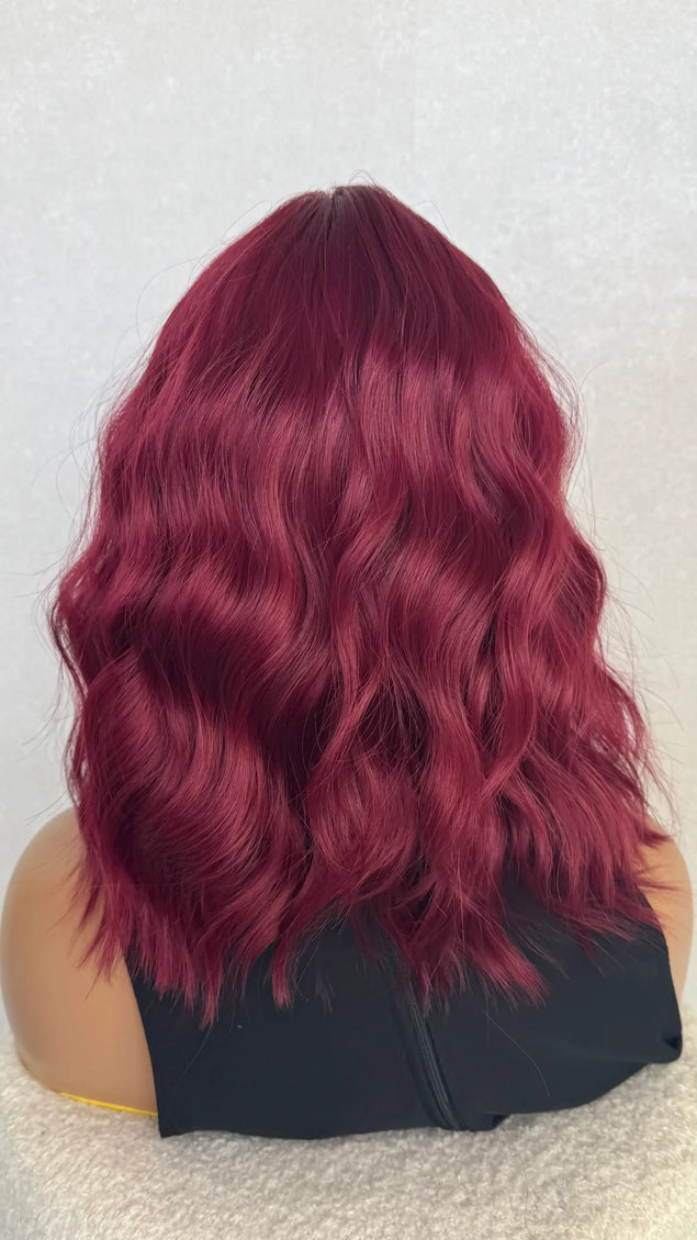Deep Red Wavy Fringe Synthetic – Valentine