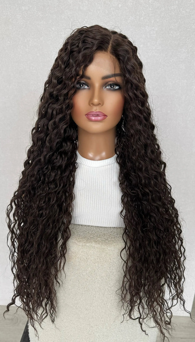 t-part lacefront side part, long curly hair wig, heat safe.