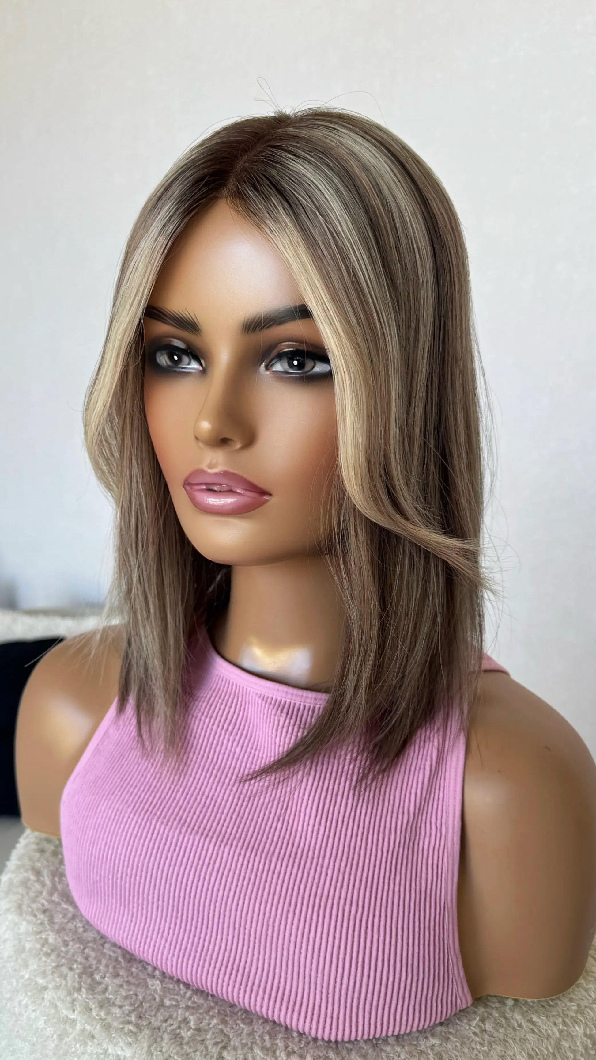 ash brunette topper lacefront with 4x clips