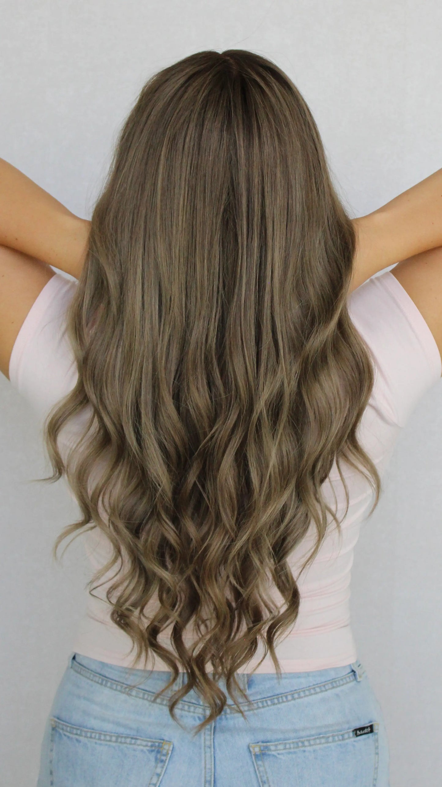 Ash Brunette with Highlights and Soft Root– 26" Human Hair Lace Front Wig- Colour: Jemma