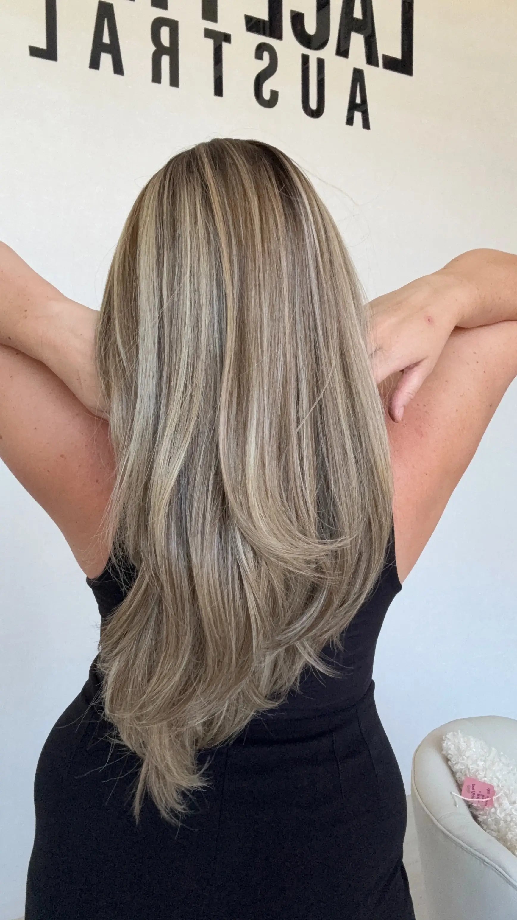 multi colour long layers hair, middle part heat safe synthetic wig australia, gold coast.