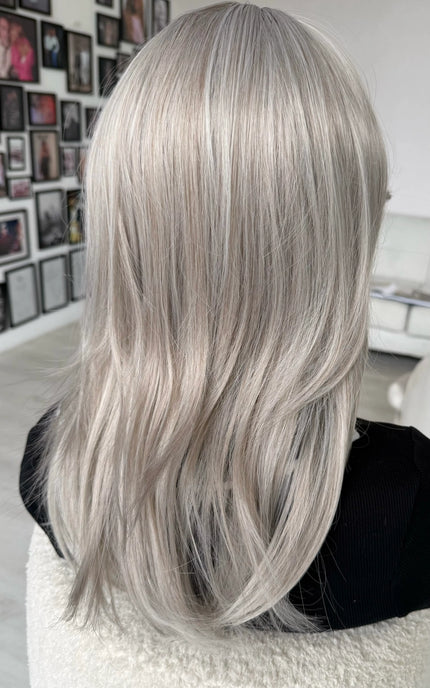 natural looking glueless silver fringe wig for hairloss, australia.
