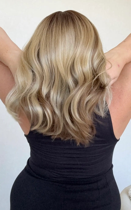 wavy hair back view multi coloured swynthetic wig, heat safe, australia synthetic wigs.