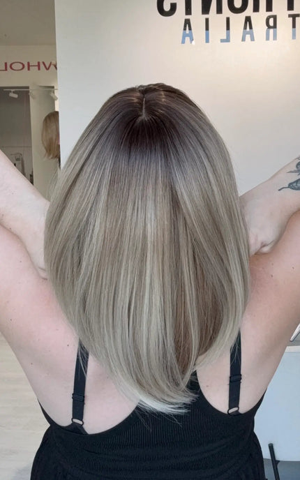 ombre blonde bob glueless synthetic wig for hairloss. 