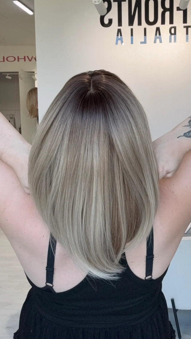 ombre blonde bob glueless synthetic wig for hairloss. 