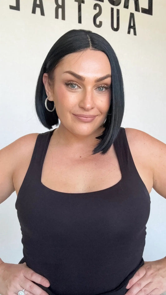 heat safe lace black bob.