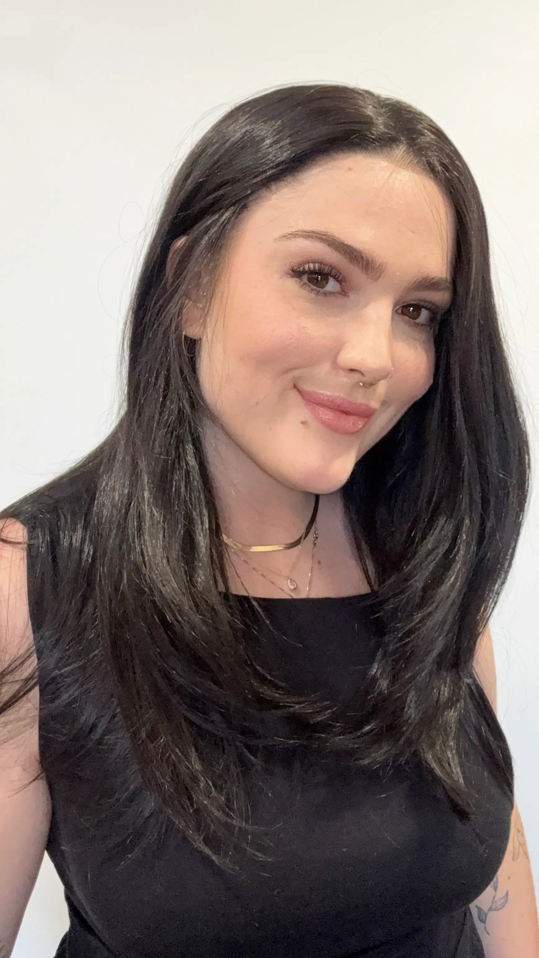 heat safe, gluless wig, black layered hair, gold coast australia.