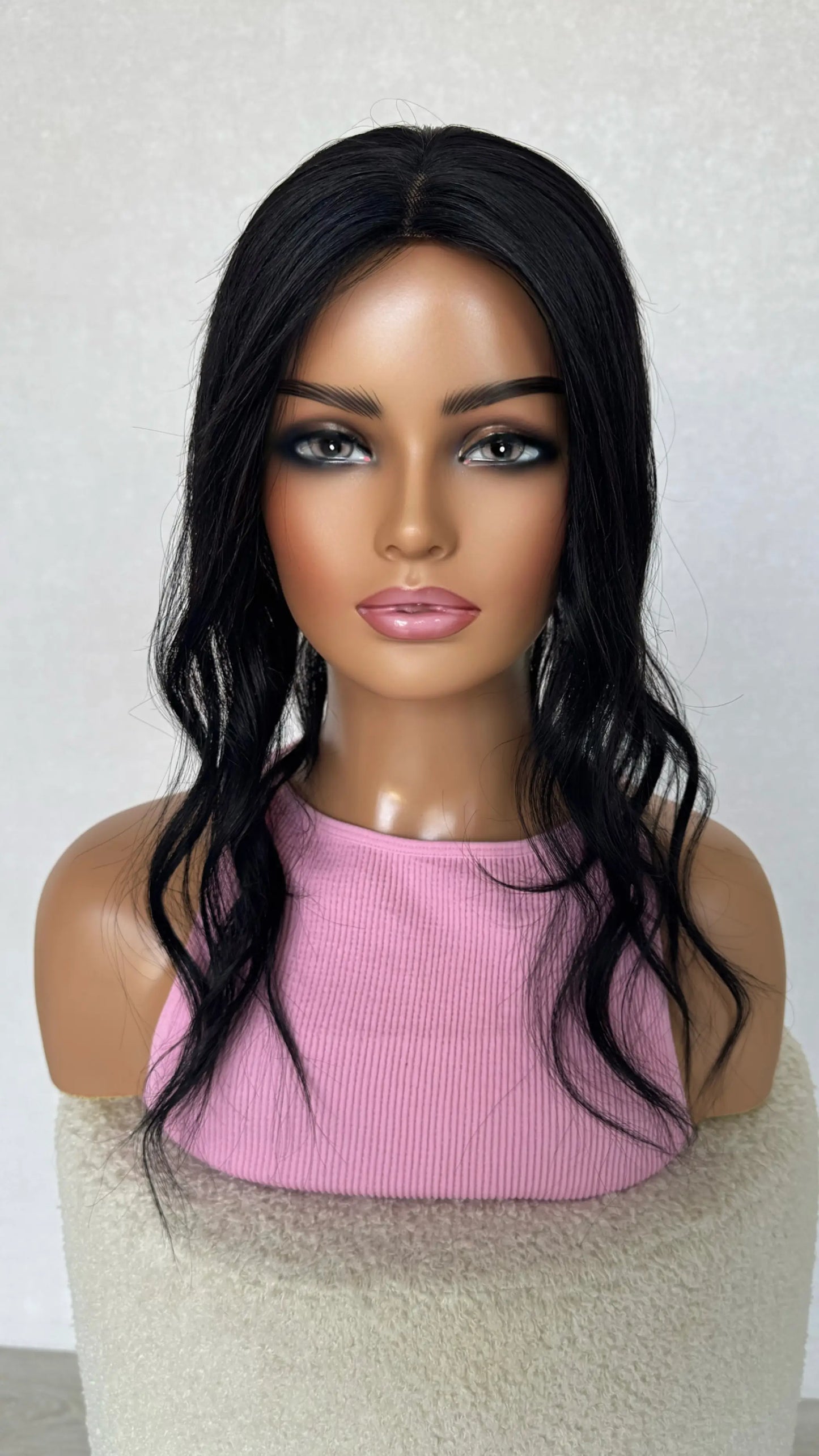 20 inch black topper, monofillament topper