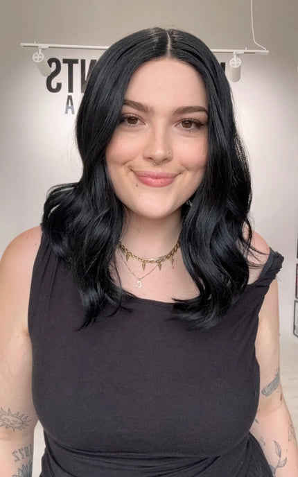black heat safe hair wavy, middle part, ready to wear synthetic australia.