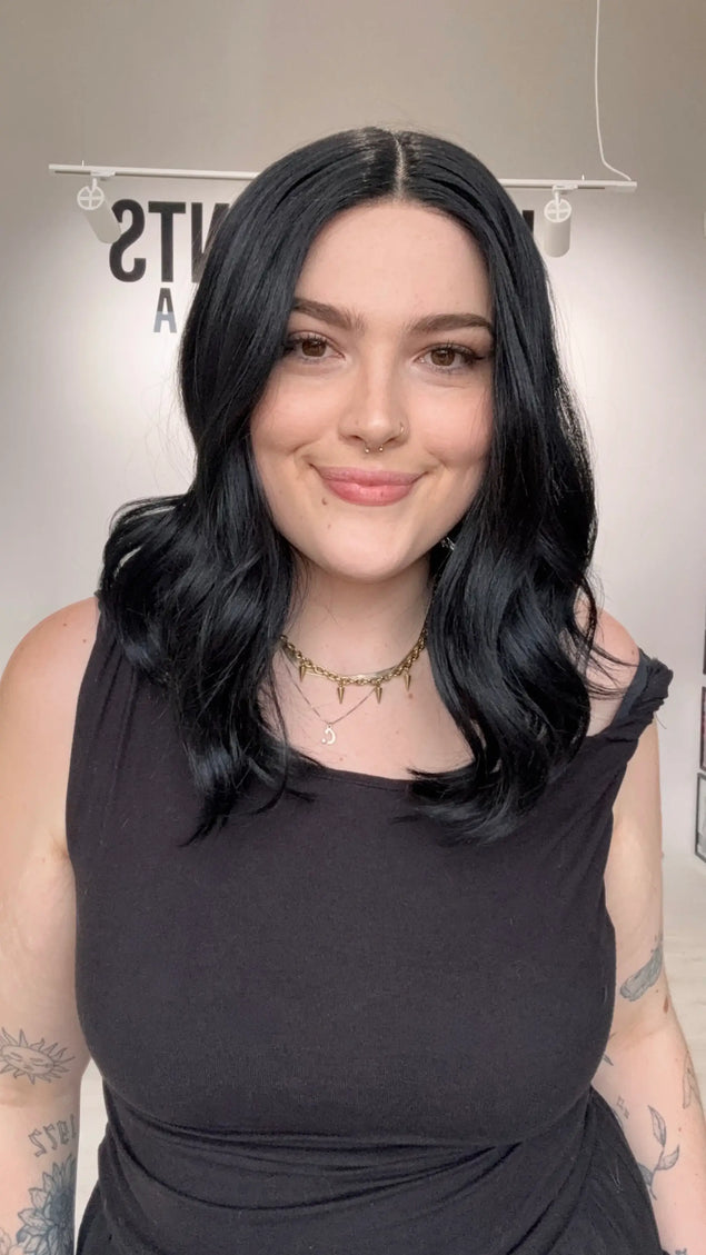 black heat safe hair wavy, middle part, ready to wear synthetic australia.