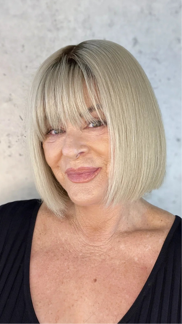 human hair natural wig for hairloss, alopecia and chemotherapy.