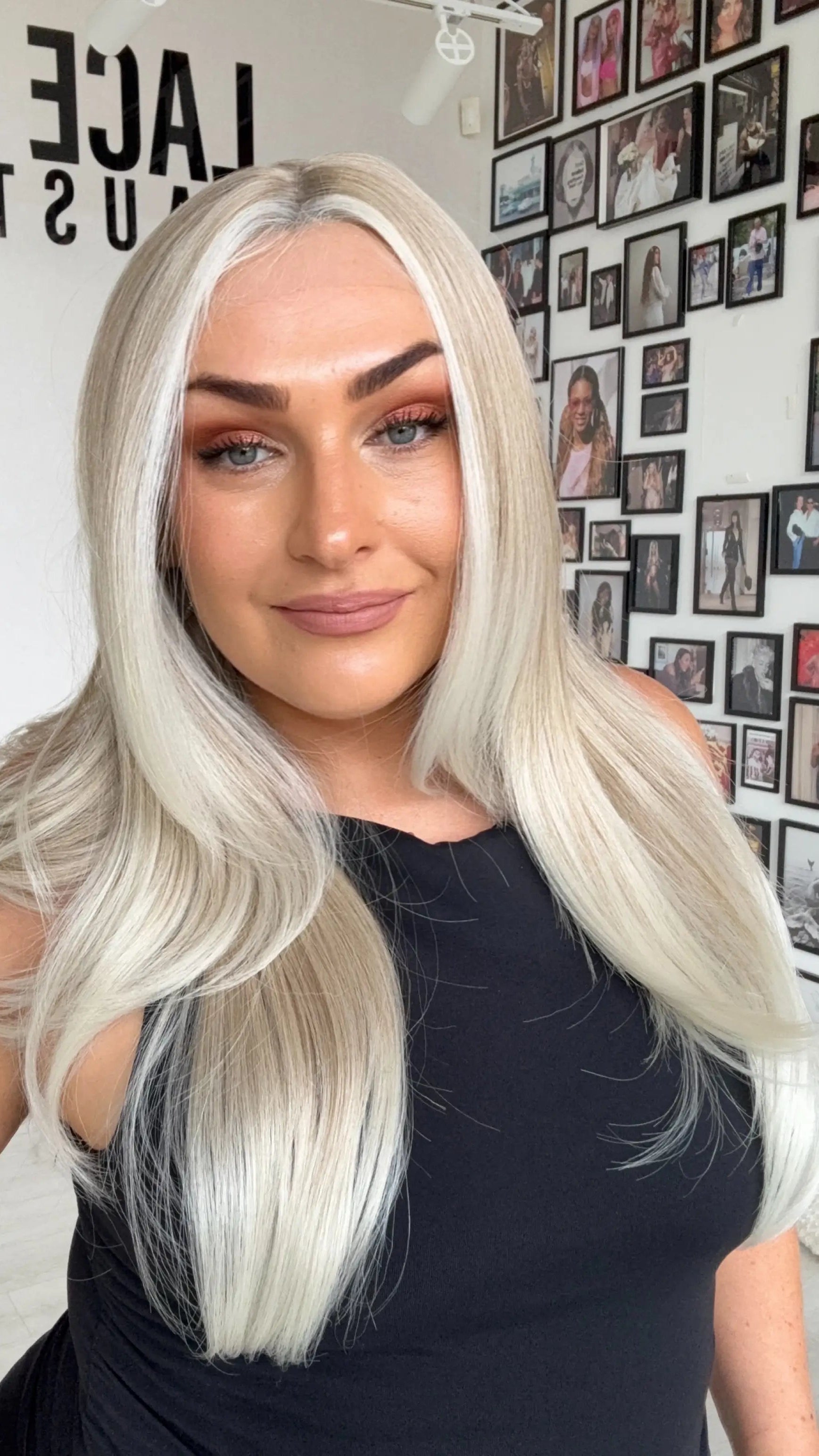 layered blonde hair with face framing highlights , heat safe synthetic hair wig, gold coast, australia.