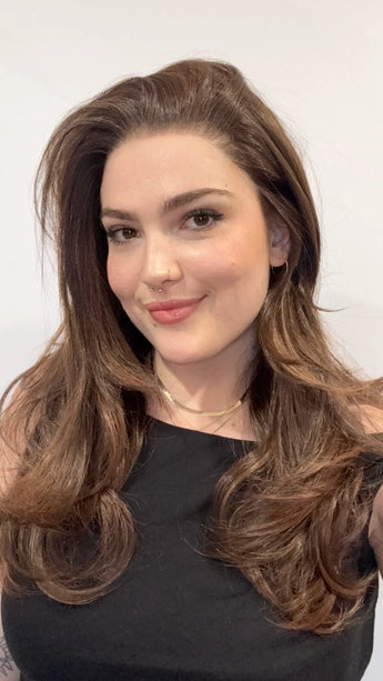 heat safe, glueless lace front wig, warm brown with highlights, layered, light weight synthetic, gold coast australia.