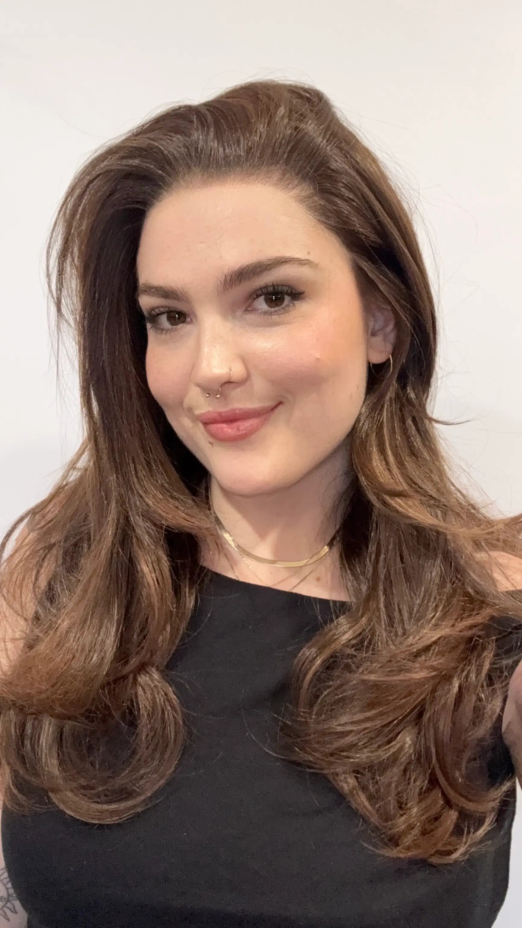 heat safe, glueless lace front wig, warm brown with highlights, layered, light weight synthetic, gold coast australia.