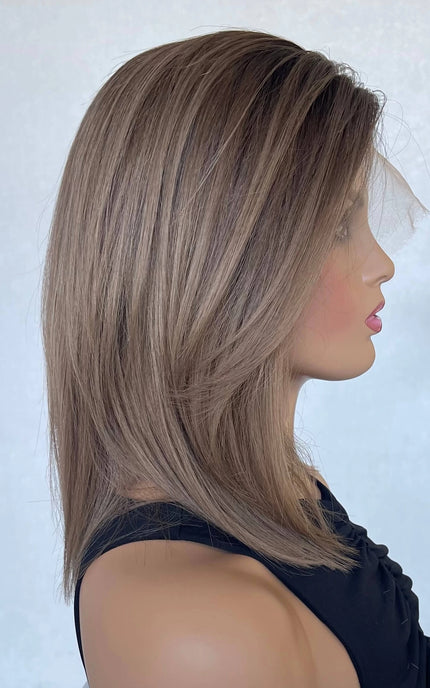 realistic human hair wig with lace front for women with hairloss made for daily wear.