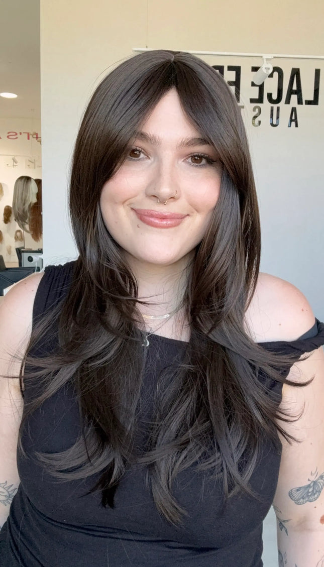 dark brunette natural looking wig for hairloss in australia.