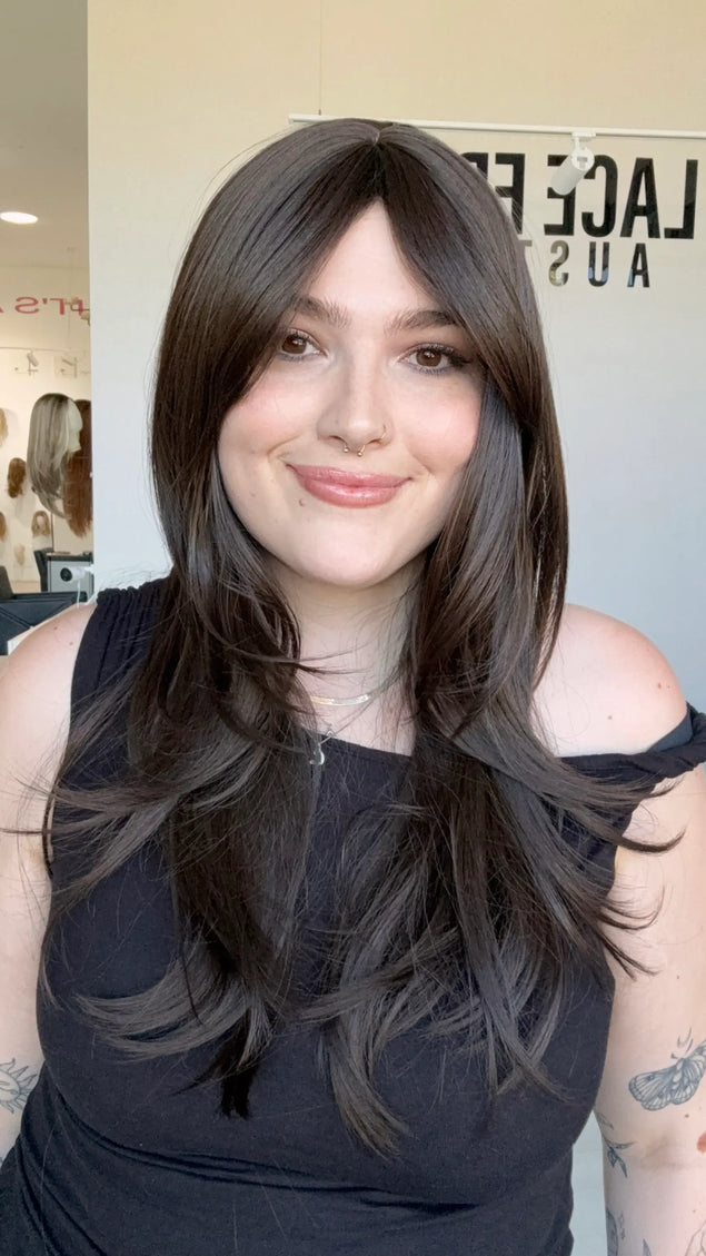 dark brunette natural looking wig for hairloss in australia.