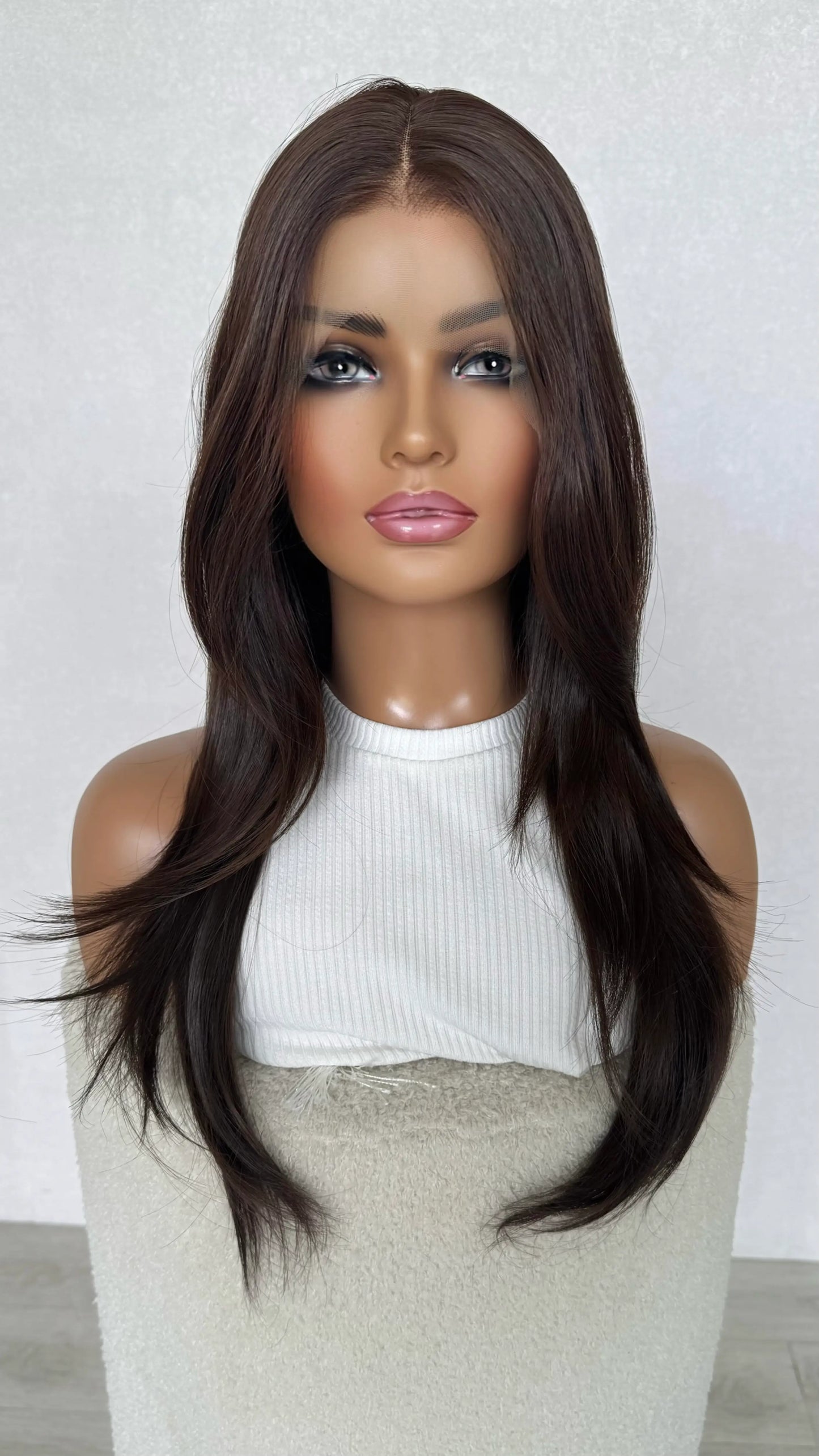 clara light weight brunette wig heat safe, glueless wig australia.