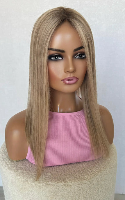 human hair lacefront topper blonde colour 20 inch. 
