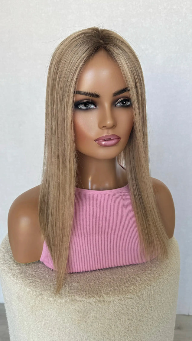 human hair lacefront topper blonde colour 20 inch. 