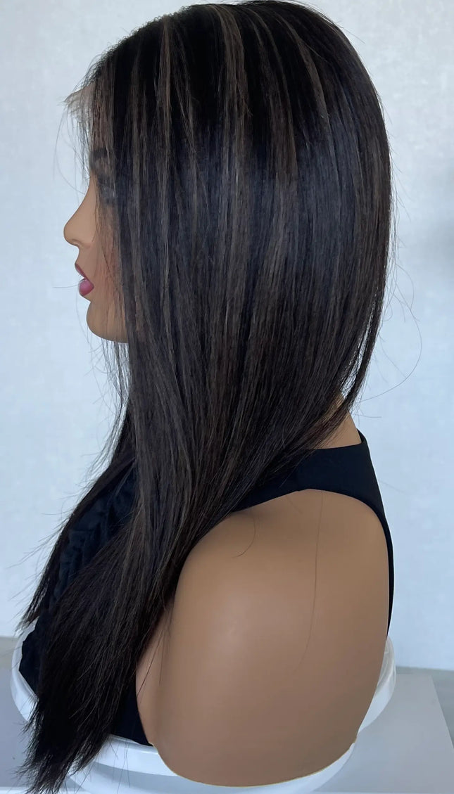 human hair lace front glueless wig for women with hairloss, alopecia and chemotherapy, hand coloured in australia.