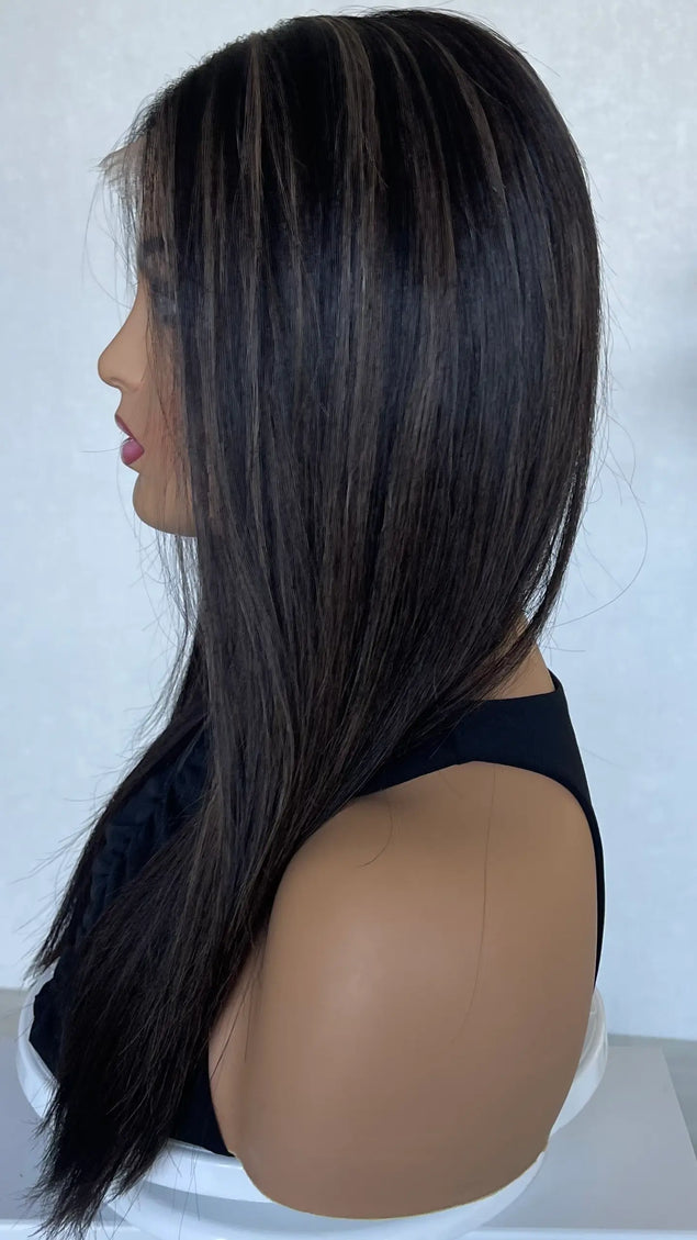 human hair lace front glueless wig for women with hairloss, alopecia and chemotherapy, hand coloured in australia.