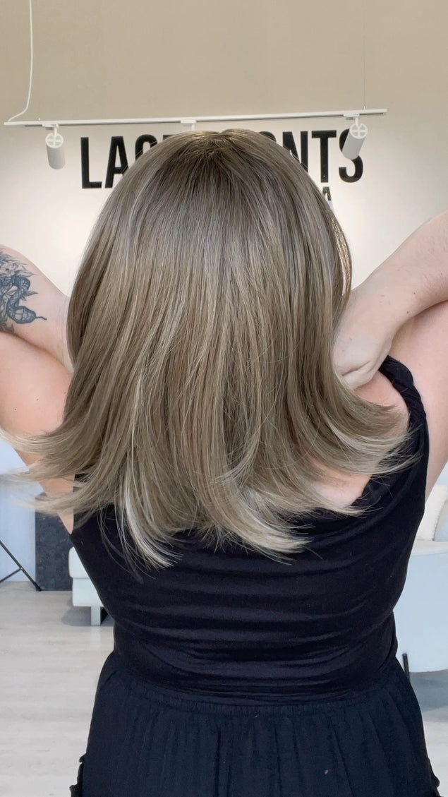a natural looking dark blonde glueless bob wig 