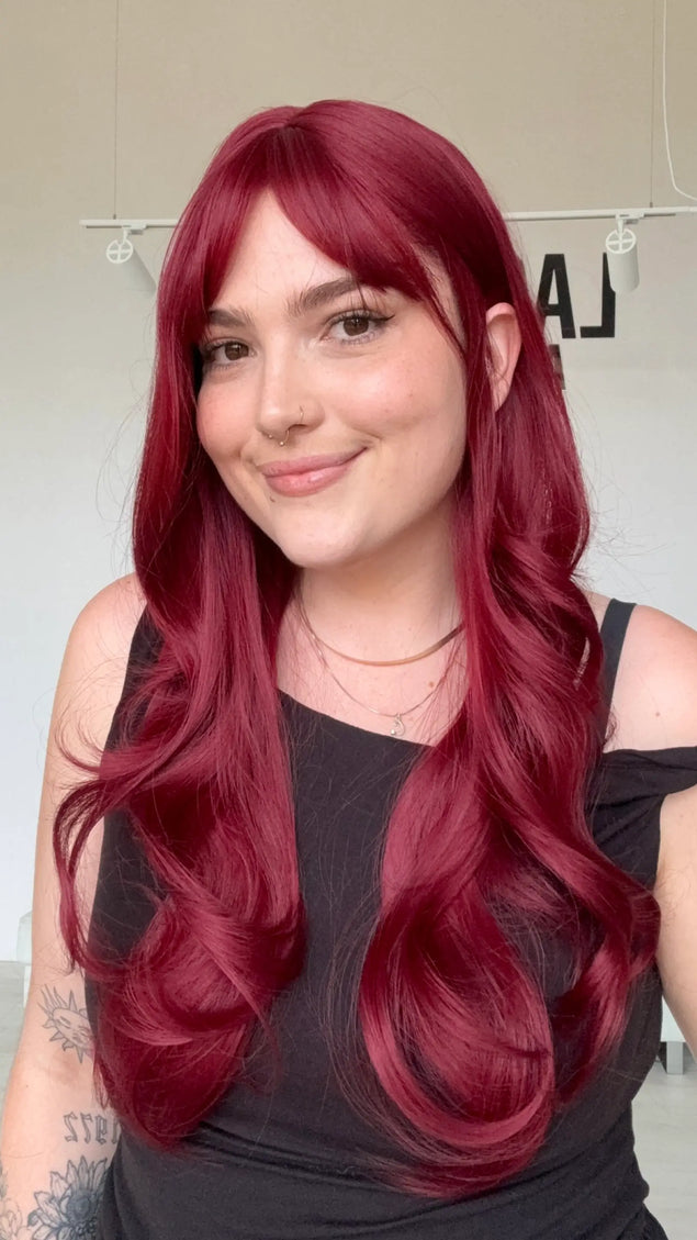 long length middle part, fringe wig for hairloss, glueless cap