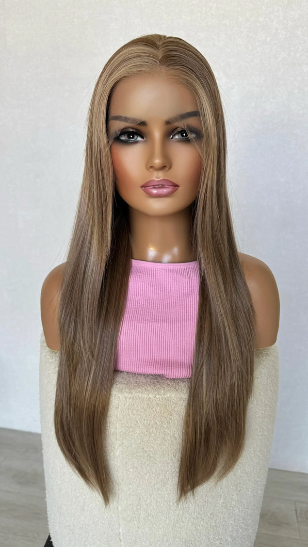 faith long lacefront synthetic, low density wig. changable part, glueless, heat safe synthetic wig australia.